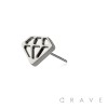 316L SURGICAL STEEL THREADLESS PUSH IN 3D DIAMOND TOP PART